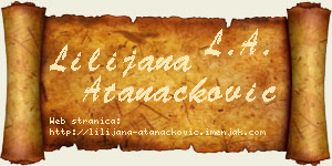 Lilijana Atanacković vizit kartica